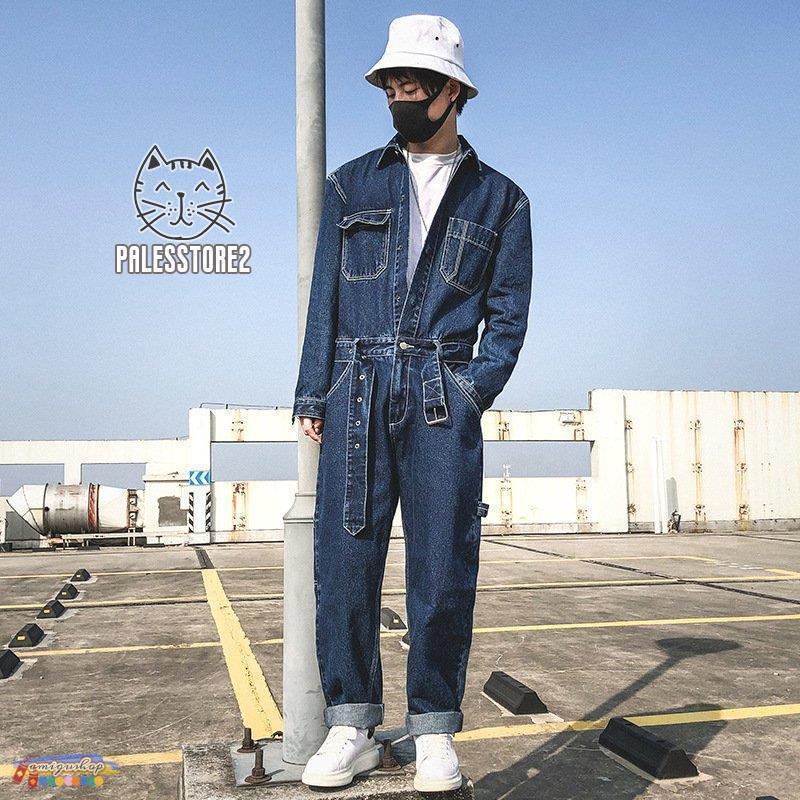 ジャンプスーツ つなぎ メンズ オールインワン デニム ツナギ オーバーオール おしゃれ 作業着 長袖シャツ ロングパンツ ジーンズ ロンパース