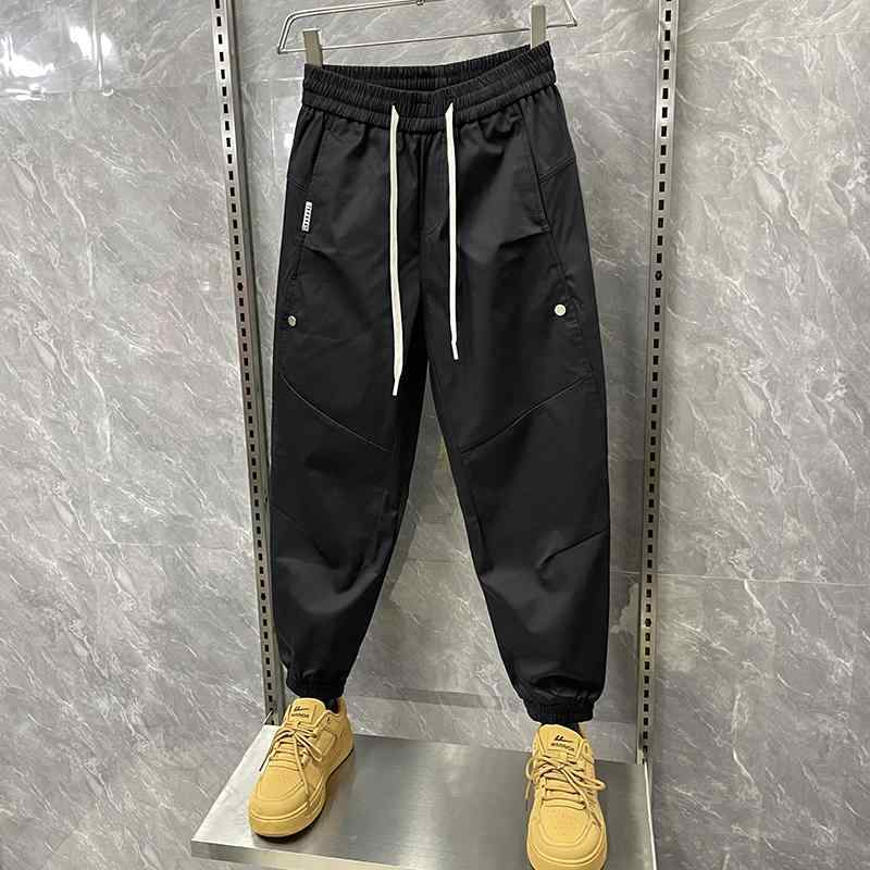 【 迅速な出荷 】メンズファッション 大きいサイズ ゆったりパンツ シンプルコーデ ストリートカジュアル オシャレな紳士服 黒デイリーズボン 九分丈トレンド 大人かっこいい ゆとりストレート新品が来ま