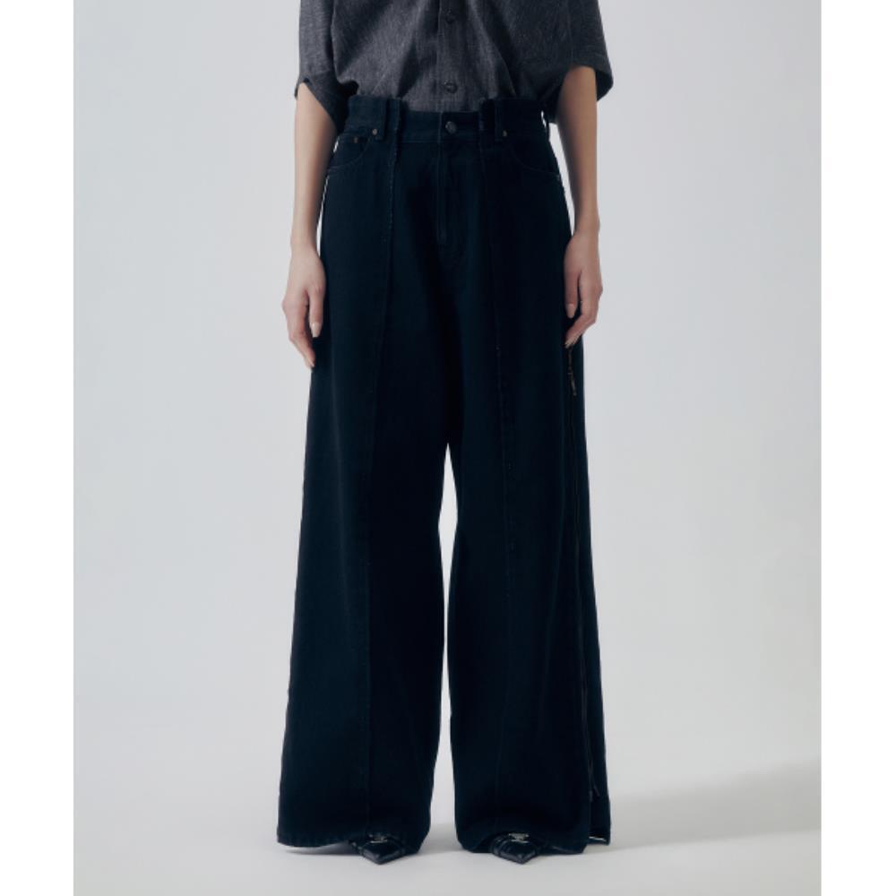 TREEMINGBIRD Utility Zipper Denim Pants Black TM2535DN