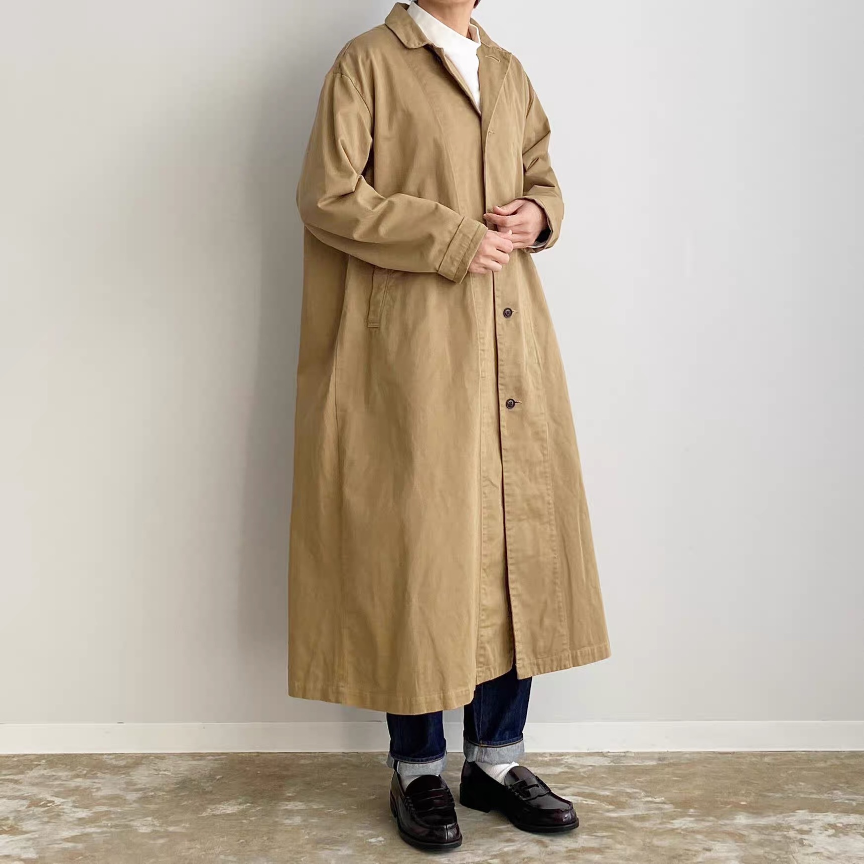 【限定セール】ステンカラーコート HARVESTY / ハーベスティ CHINO CLOTH OVER COAT レディース メンズ ハーベスティ オーバーコート