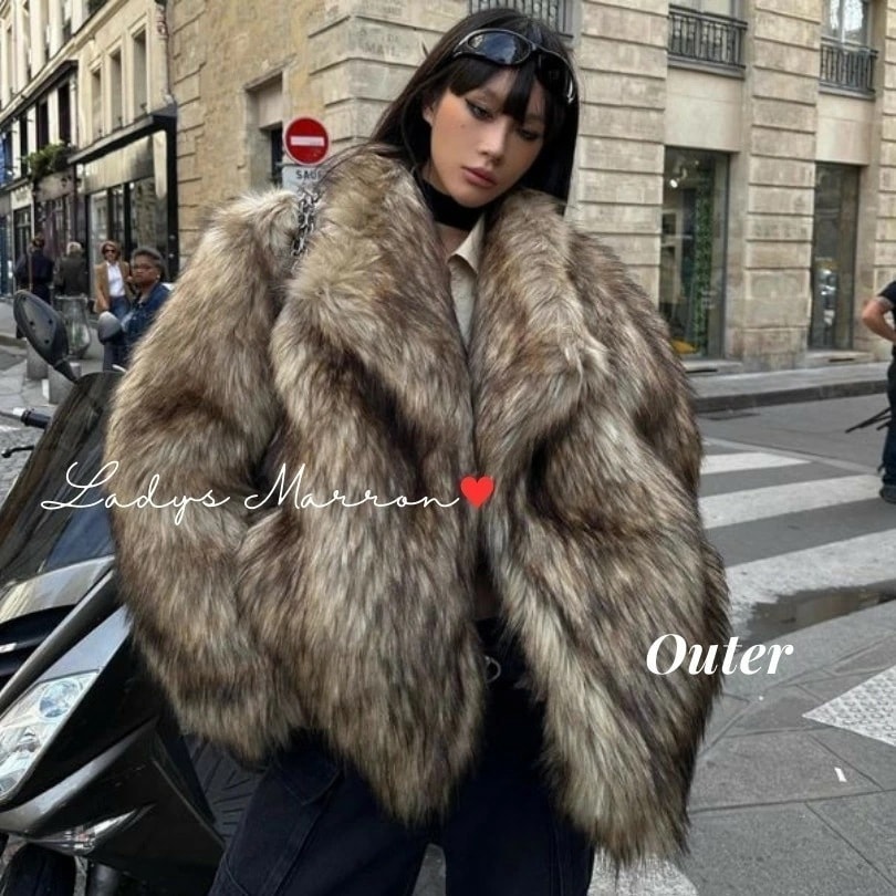 【即納】ファーコート レディース ファーアウター ファーショートコート ファージャケット フェイクファーコート 韓国 モコモコ ギャル ファーコートレディース アウター フェイクファー 大きめ襟 ビッ