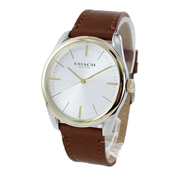 おしゃれな シンプル 仕事用 普段使い 男性 女性 社会人 就職祝い メンズ レディース コーチ プレストン シルバー ブラウン レザー ファッション 小物 アクセサリー カジュアルギフト ポイント消