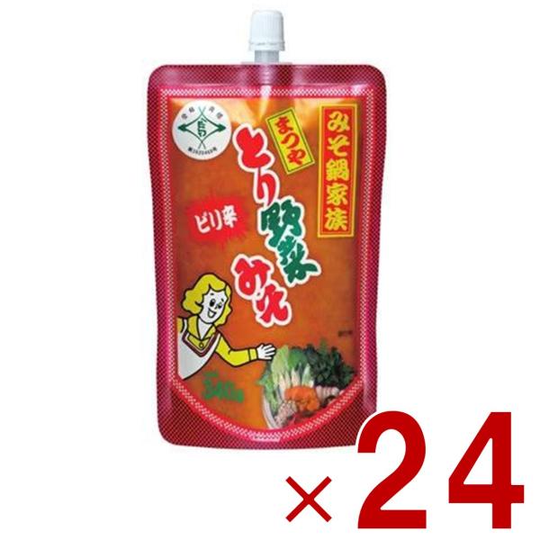 まつや ピリ辛 とり野菜みそ とり野菜味噌 とり野菜 味噌 とりやさいみそ 鍋の素 鍋スープ 500g 24個