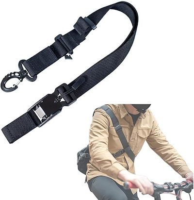 他サイト： 自転車 クロスストラップ 3点止め ショルダーバッグ 滑り止め(ブラック)の商品画像