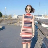 ワンピース ニットワンピース ノースリーブ ハイネック Iライン ニット かわいい 可愛い きれいめ シンプル カジュアル 上品 おしゃれ かっこいい レトロ 可愛い 女子 こなれ感