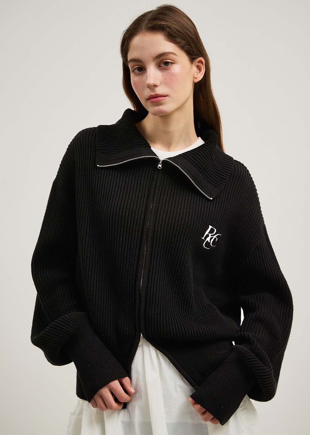 【ROCCI ROCCI】 RCC KNIT ZIPUP CARDIGAN : BLACK 14,352円