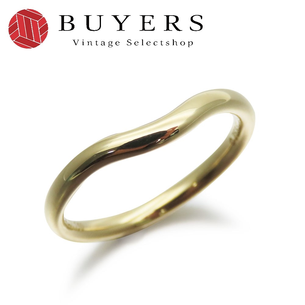 中古 リング・指輪 カーブドバンドリング K18YG 約2.1g イエローゴールド ジュエリー シンプル レディース 女性