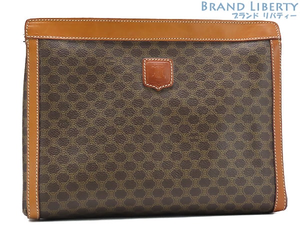 セリーヌ クラッチバッグ ブラウン マカダム セカンドバッグ 美品 PVC