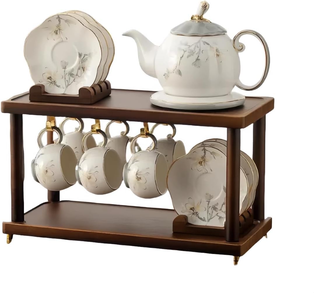 新しい中国茶セットリビングルームの軽い贅沢高級アフタヌーンティーティーポットとティーカップセットギフトボックスカップセット磁器とセラミックのティーセットセラミックティーカップセット (オー