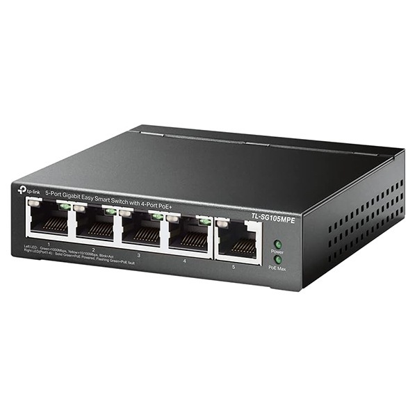 5-Port Gigabit Easy Smart PoE/PoE+ Switch（4 PoE+ポート搭載）