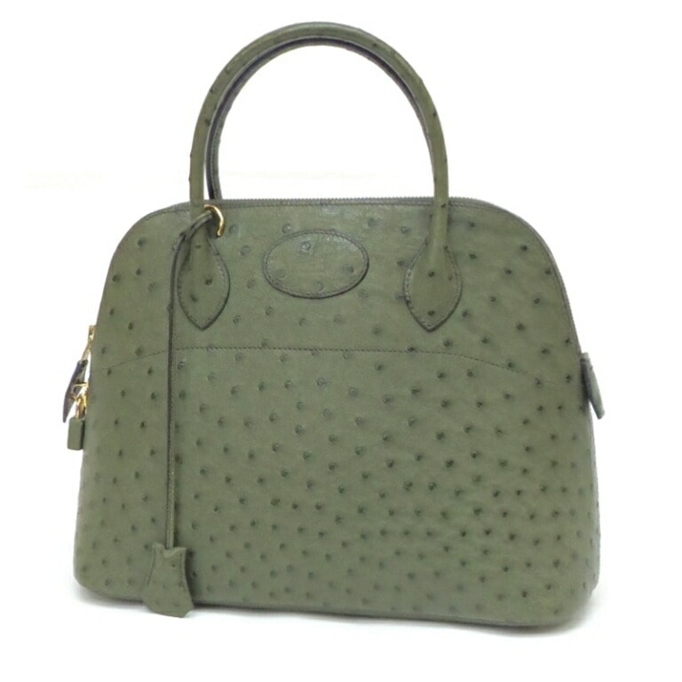 HERMES ﾊﾝﾄﾞﾊﾞｯｸﾞ ﾎﾞﾘｰﾄﾞ32 ｵﾘｰﾌﾞｶｰｷ ｵｰｽﾄﾘｯﾁ 【中古】(57892)