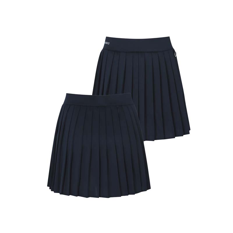 PIQUE PLEATED BANDING SKIRT W/INNER PANTS_Navy
