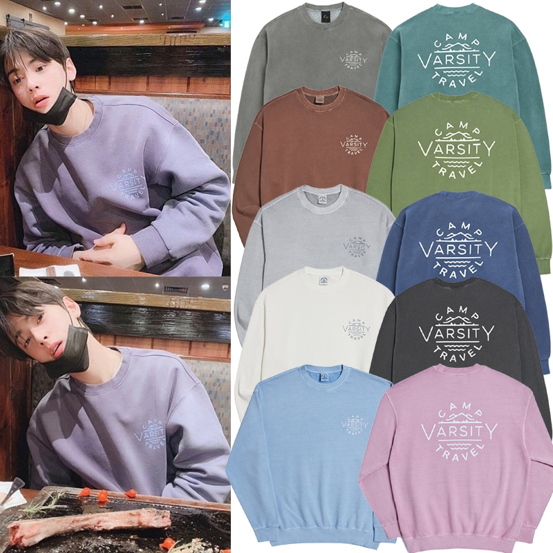 TRAVEL チャウヌ着用ピグメントトレーナー