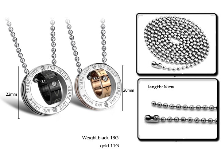 安心国内発送送料無料(^o^)／ペアネックレス人気　ペアネックレス安い　ステンレス ペアネックレス　カップルネックレス チタンペンダントネックレス お互いの愛情の絆　GX764