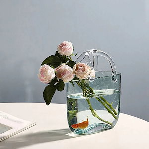 肌触りがいい ユニーク な形状のガラス製 花瓶 花器 金魚鉢 メダカ鉢 です 工芸品