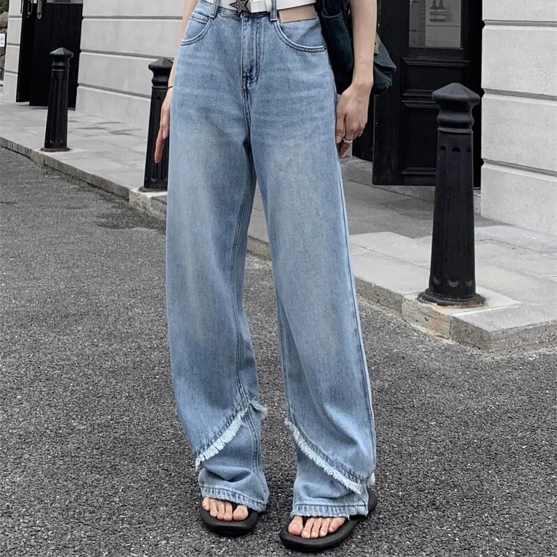 ボトムス パンツ Gパン ワイドパンツ デニムパンツ 膝下 ロング ロング丈 ワイド ゆったり 綿 フリンジ かわいい 大人可愛い きれいめ シンプル カジュアル 大人 おしゃれ お洒落 かっこいい