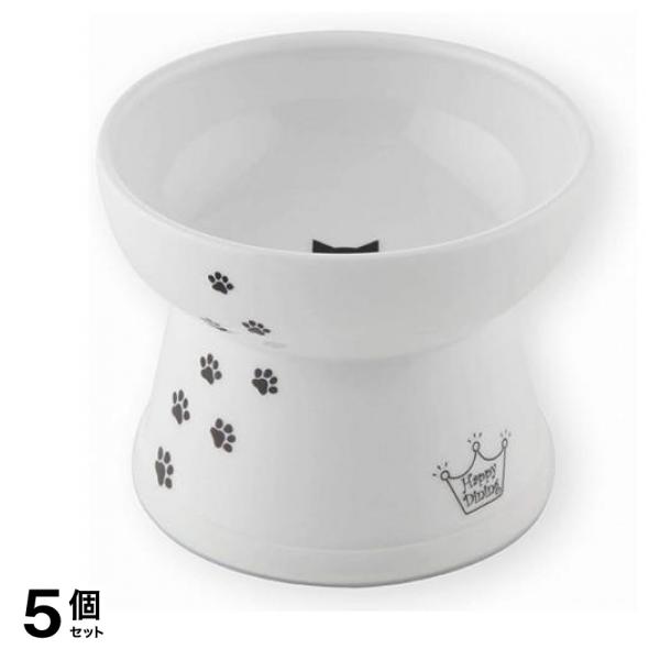 猫壱 猫用食器 ハッピーダイニング 脚付フードボウルL シリコン付き 猫柄 1組入 5個セット