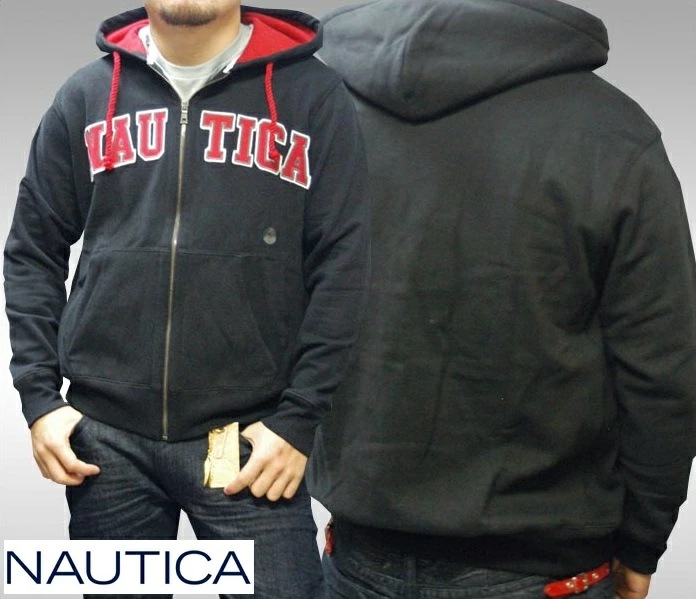 セール ノーティカ メンズ パーカー ブラック NAUTICA ノーチカ フーディー ジップパーカー インポート ブランド SURF サーフィン サーフ スポーツ ヴィンテージ アメリカン カジュ