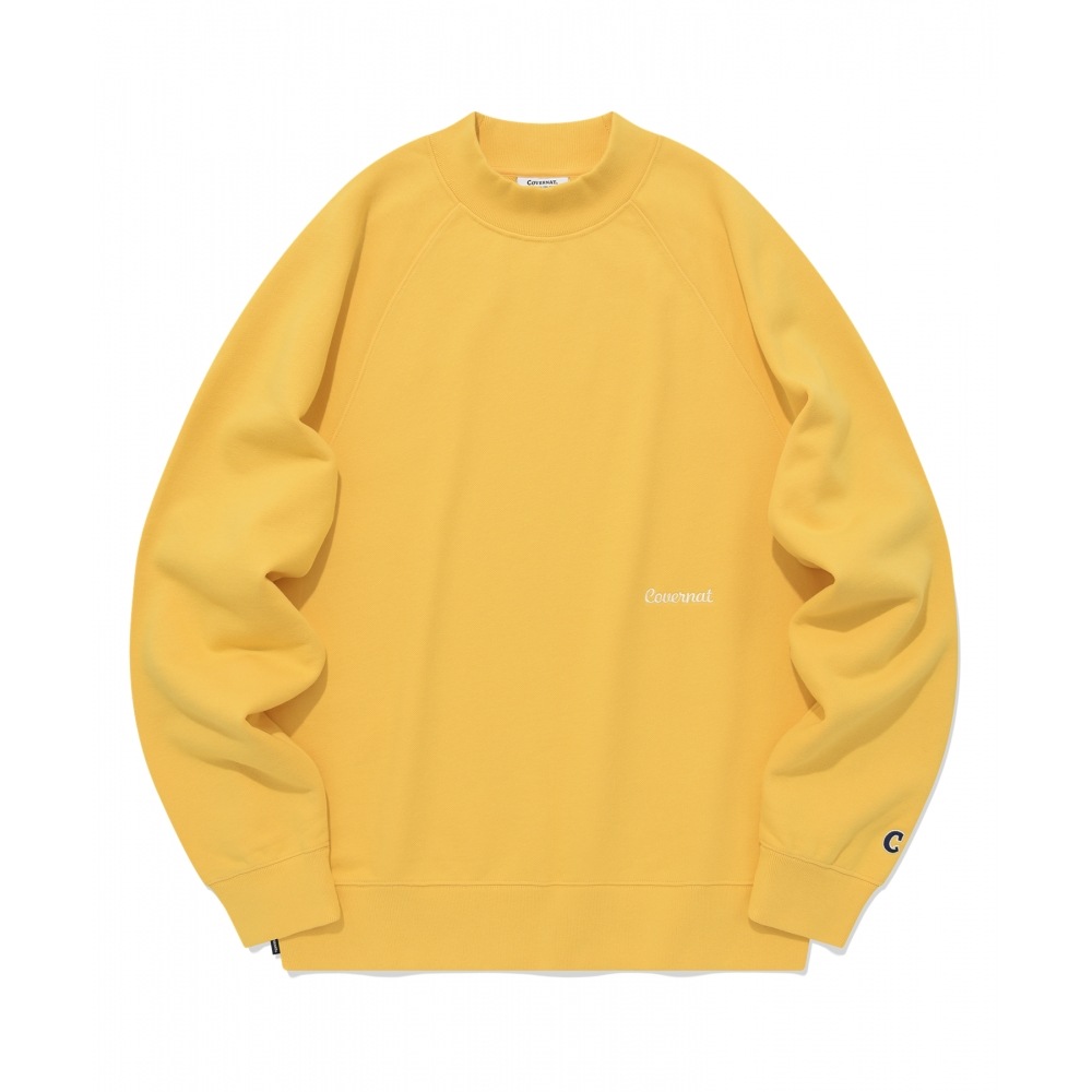COVERNAT モックネックセミオーバーレグランマンツーマンイエロー