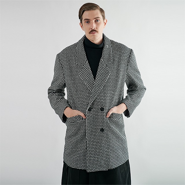 [送料無料]スミスアもードット ウィーブ ダブル ハーフ コートドット