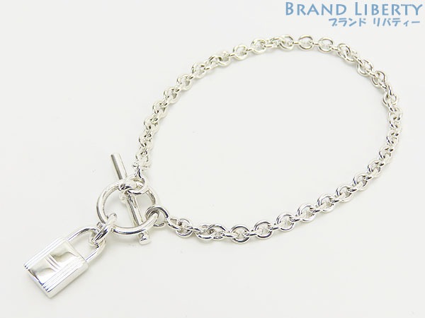 新品仕上げエルメスアミュレットカデナモチーフブレスレットシルバーシルバー925AG925