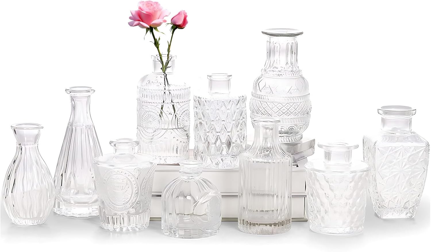 ガラス製ミニ花瓶 一輪挿し 10個セット