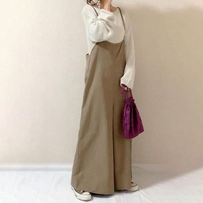 【 人気高い】 キャミソールボウタイカジュアルリラックスオールインワン