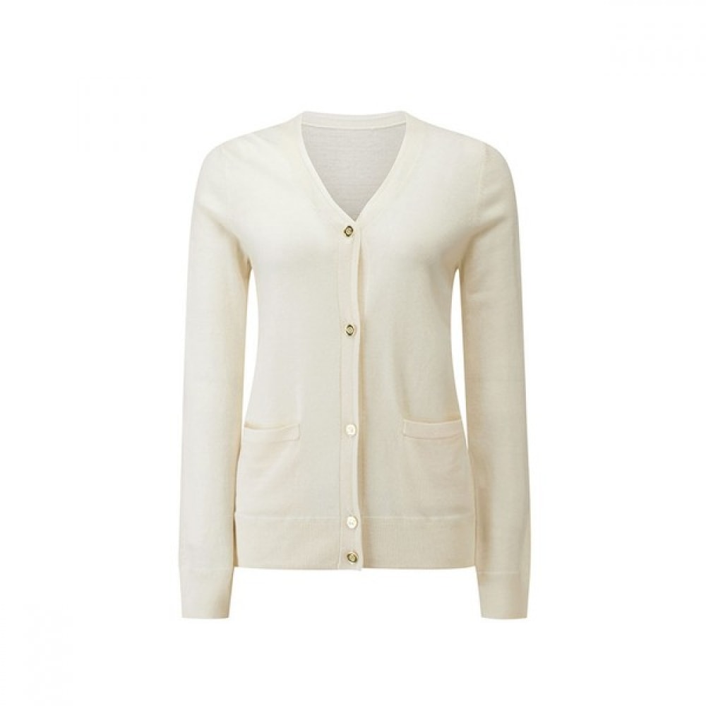 [シャトラン] アイボリーウールカシミアニットカーディガンHCBSSW101