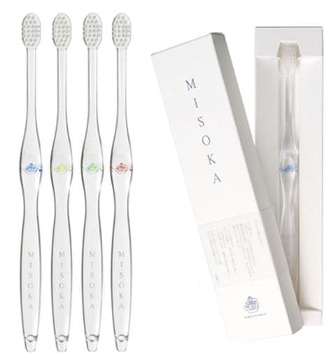 【セット商品】 基本の歯ブラシ 4本セット ふつう毛 水で磨ける ミソカ 日本の職人が魂込めて作る逸品 手折り箱入 藍 若草 山吹 朱色 4色 歯ブラシ 各色4本SET