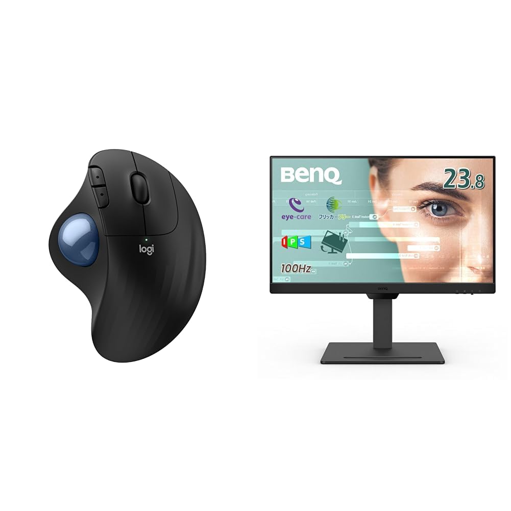 【セット買い】 【Amazon.co.jp限定】 ロジクール 静音 ワイヤレス トラックボール マウス M575SPD + ベンキュージャパン BenQ アイケアモニター GW2490T 23.8イン