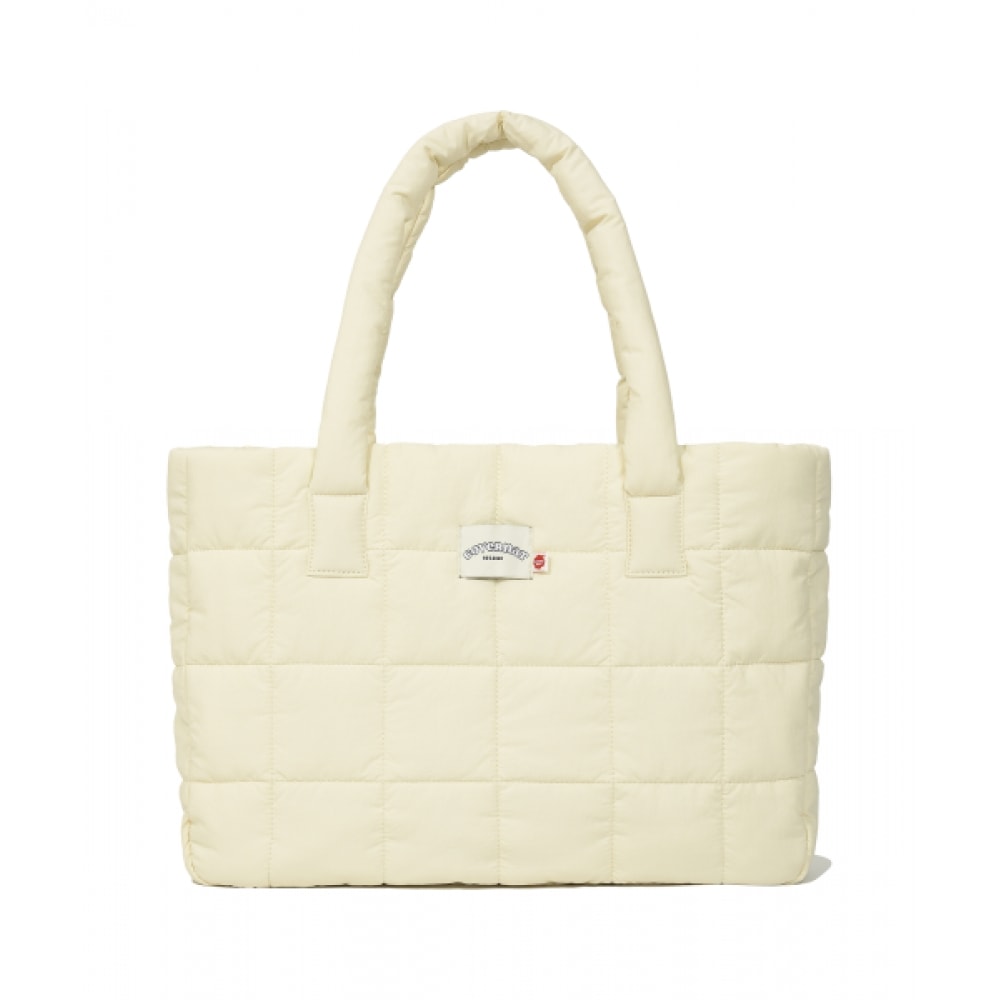 COVERNAT WOMAN クローバーハートキルトビッグトートバッグアイボリー