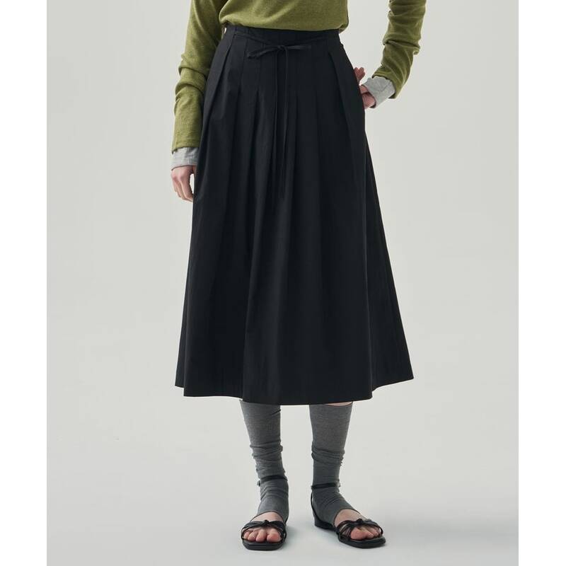 DRAWFIT WOMEN エラ プリーツ ロングフレアスカート [BLACK] DFWMSK6105BK 417052