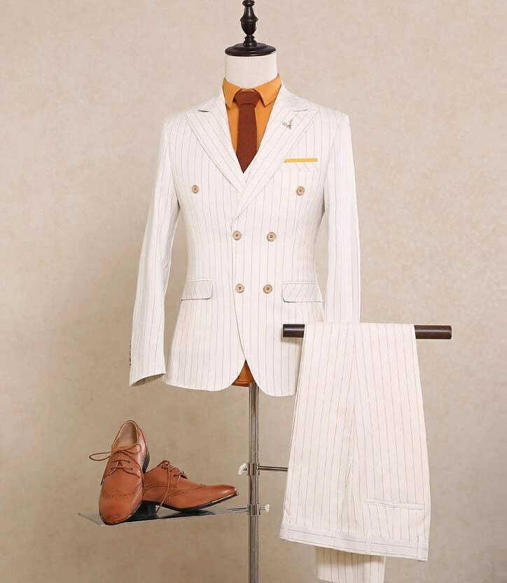 ストライプメンズスーツ 結婚式 スリーピース タキシード 細身 紳士服 入社 オフィス ビジネス セレモニー フォーマル カジュアル 通勤就活面接 お呼ばれ 二次会 パーティー おしゃれ サイズ有S5