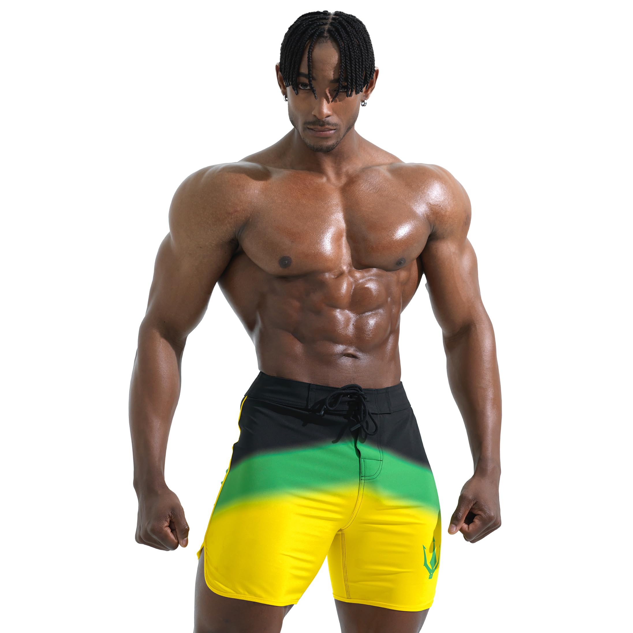 [FIED] ファイド IFBB 15インチ メンズフィジーク ボードショーツ ポージングトランクス 競技 水泳 夏 NPC (MPイエロー)