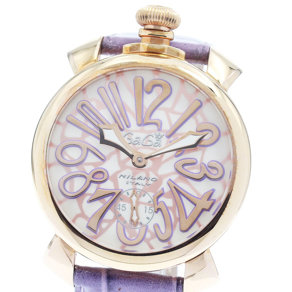 ガガミラノ GaGa MILANO 5011MOSAICO01S マヌアーレ48MM モザイク スモールセコンド 手巻き メンズ 美品 _947012【中古】