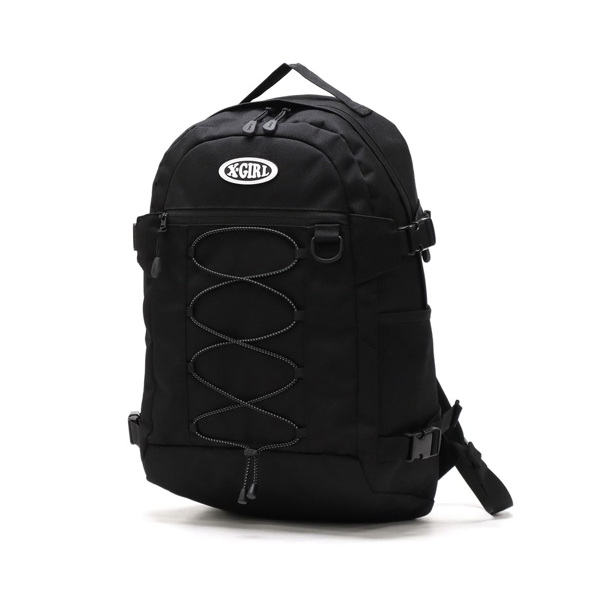 [X-girl] オーバルロゴバンジーコードバックパック OVAL LOGO BUNGEE CORD BACKPACK 105251053006 BLACK ONE SIZE
