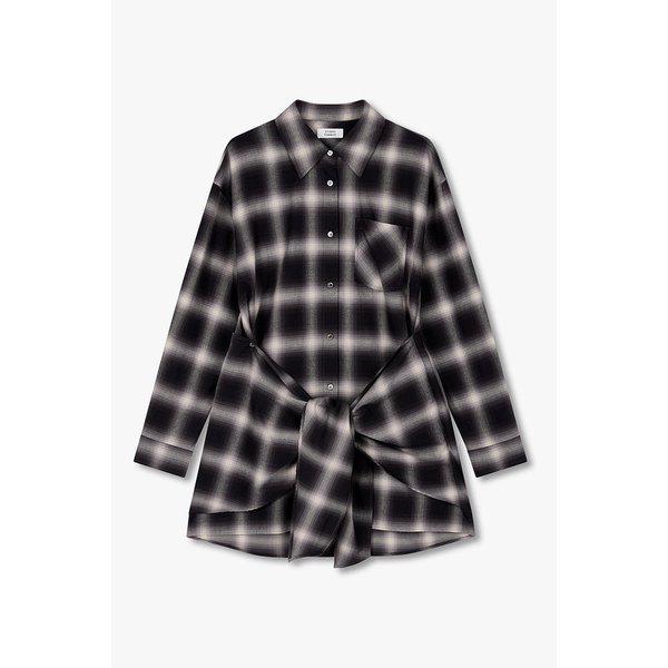 チェック ラップスタイル ロングシャツ 9105421122099