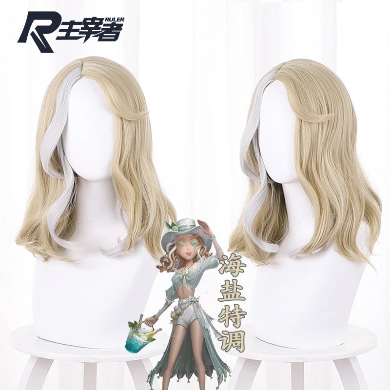 アイデンティティ Vアイデンティティ ファイブ バーテンダー レア シー ソルト スペシャル ライト 亜麻 ハイライト シルバー グレー ウィッグコスプレ期間限定30% 5,108円