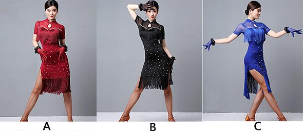 「大人気 ラテンダンス専用」ダンス ドレス 優雅 演出服競技用 ワルツドレス 高級感 エレガント 人