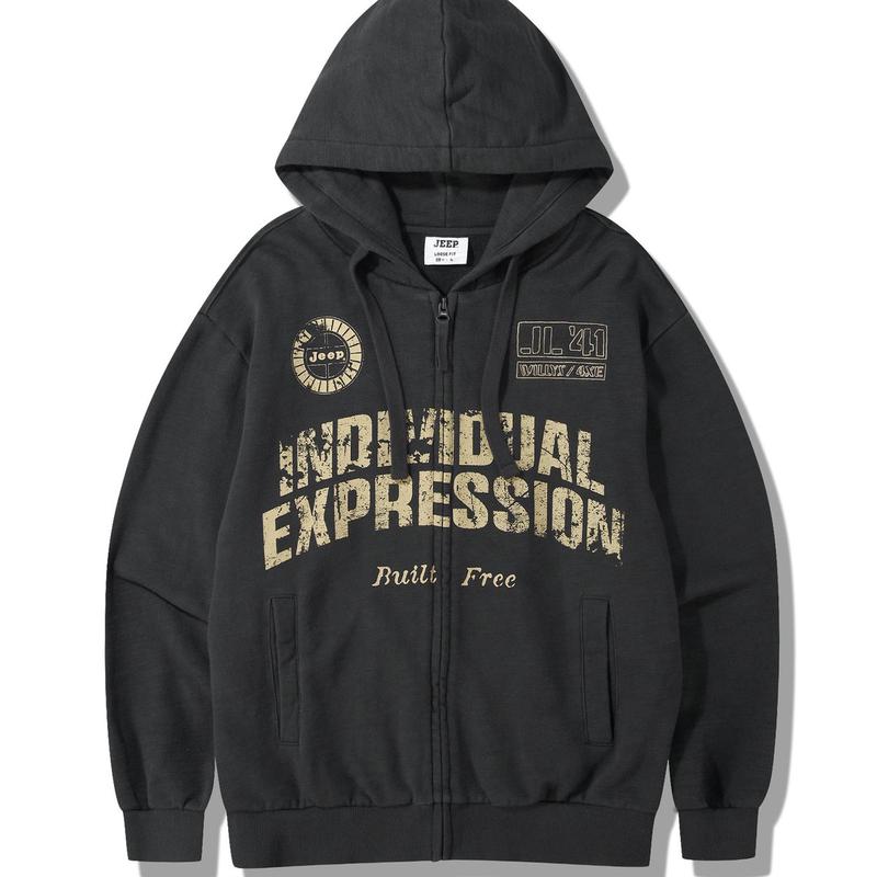 빈티린팅후드집업JQ3TZU061_GN