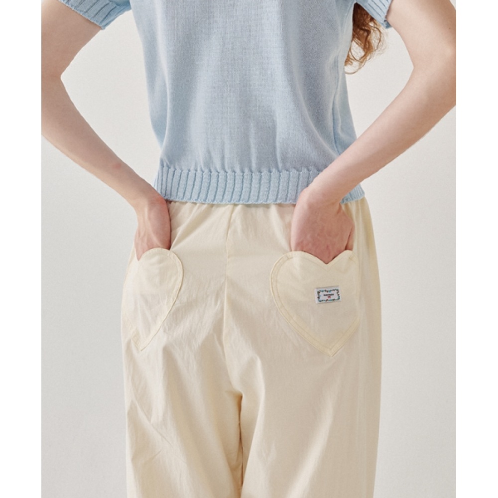 ロンロンバックハートステッチポケットバンディングパンツ [6COLOR]