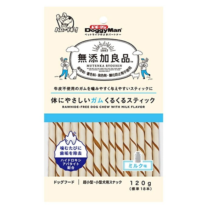 （まとめ買い）無添加良品 体にやさしいガム くるくるスティック 120g（標準18本） [x16]