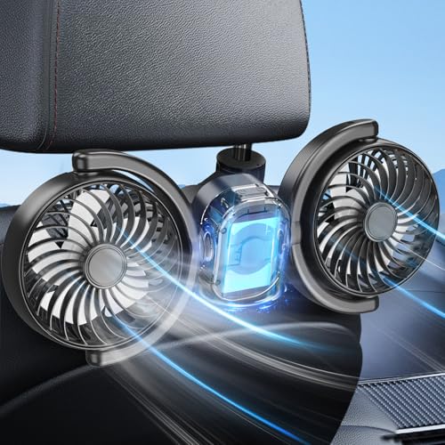 【2025年進化ワイヤレス車載ファン】 車 扇風機 充電 車用扇風機 3段階風量・強力送風 車載用 後部座席 ヘッドレストファン 低騒音 USB車用ファン 360回転 角度調節可能 車せんぷうき 長配