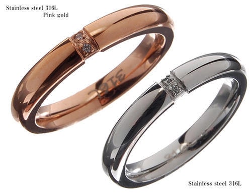ペアリング ピンク スチール ステンレス ジルコニア ステンレスアクセサリーst/プレゼント/ギフト