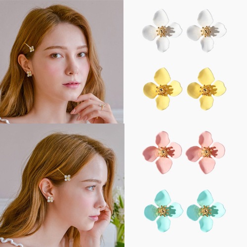プチビアンカ フラワーイヤリング セレブが愛するカスタムジュエリー SNSで人気 韓国ファッションジュエリー 女性アクセサリー カスタムジュエリー デイリーアクセサリー