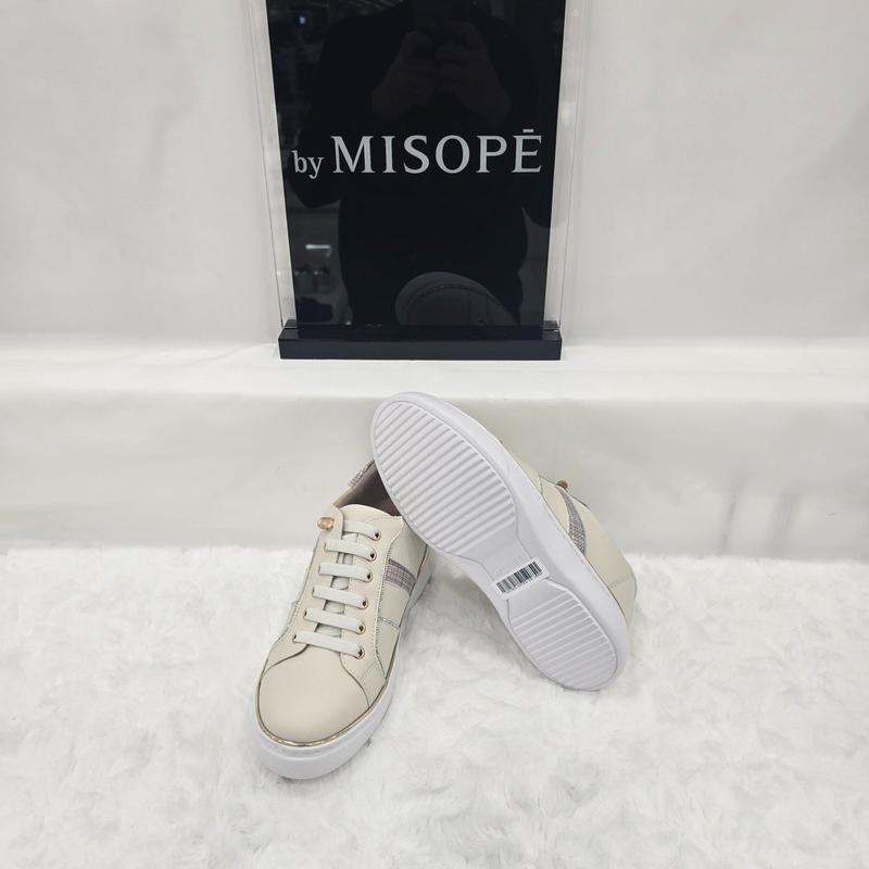 By 女性 斜線ディテール 背が高く見えるスニーカー 112HT410DT003 IVORY 4 JJ