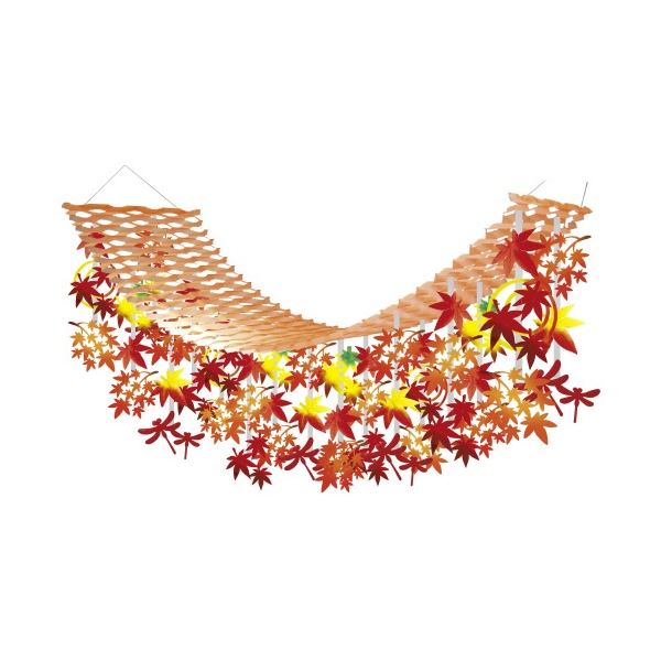 （まとめ） 和風紅葉プリーツハンガー [x2セット]