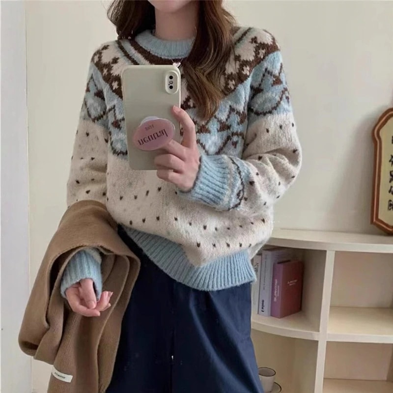 プルオーバーセーター女性ルーズニットトップス 5,466円