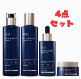 【4点セット】ブラック スネイル プレステージ カタツムリ プレミアム スキンケア 基礎化粧品 トナー エマルジョン アンプル クリーム プレゼント