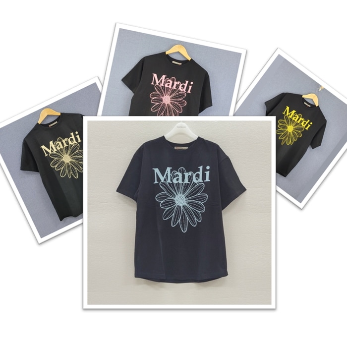 FLOWERMARDI 花柄 半袖 Tシャツ BLACK系-韓国 人気 ファッション